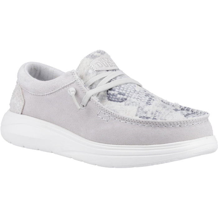 HEYDUDE Wendy COMF Leather Women's Grey/Snake Shoes