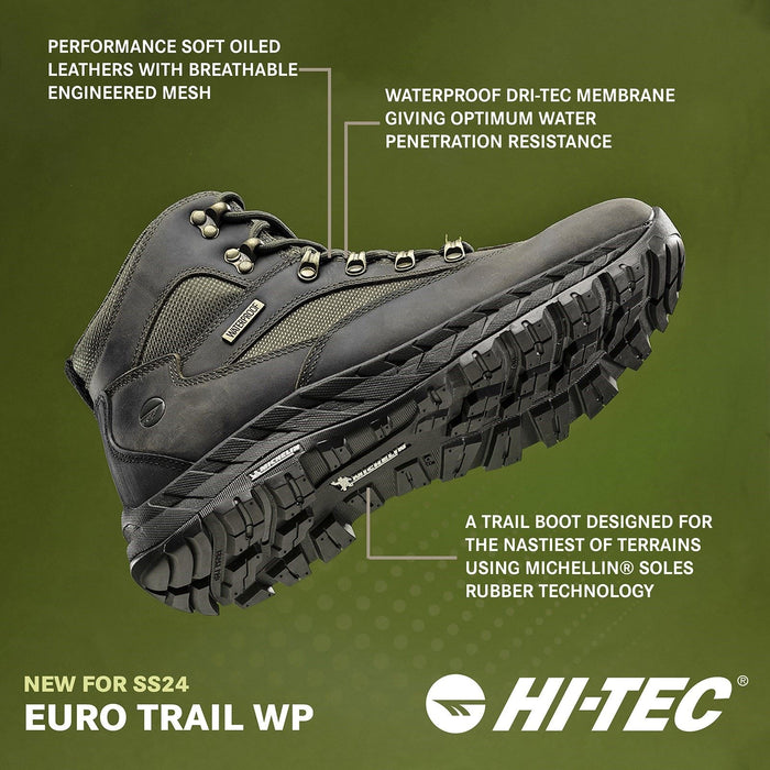Hi-Tec Euro Trail Leather Men's Khaki Hiking Boots