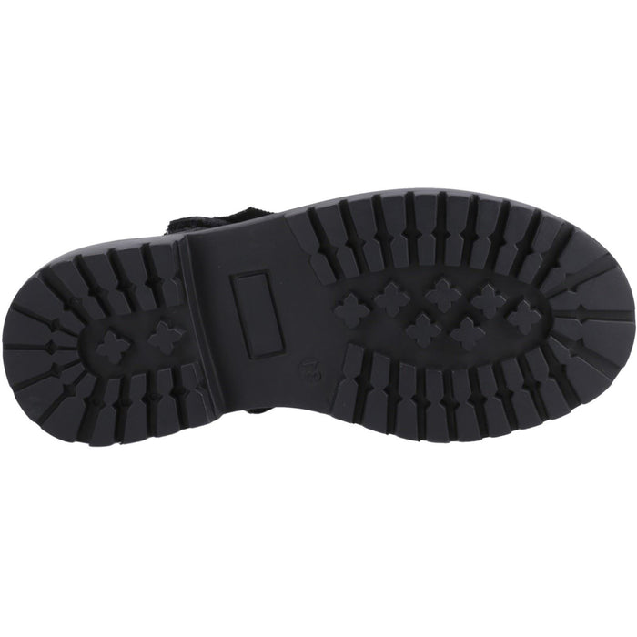 Hush Puppies Astrid Bow Leather Youth Girl's Black Shoes