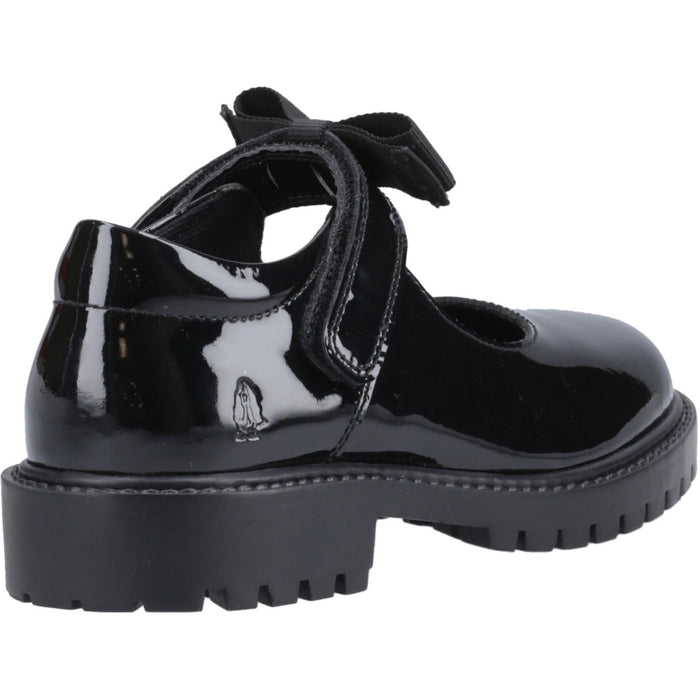 Hush Puppies Astrid Bow Patent Leather Junior Black Shoes