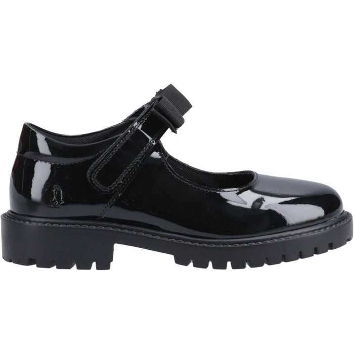 Hush Puppies Astrid Bow Patent Leather Junior Black Shoes