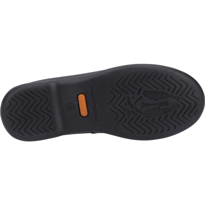 Hush Puppies Betty Leather Junior Black Shoes