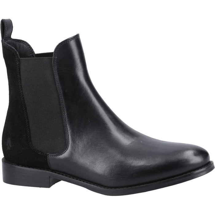 Hush Puppies Colette Leather Women's Black Wide Fit Flat Chelsea Boots