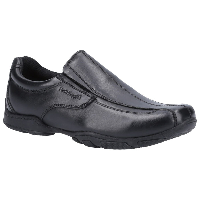 Hush Puppies Elijah Youth Black Leather Loafers