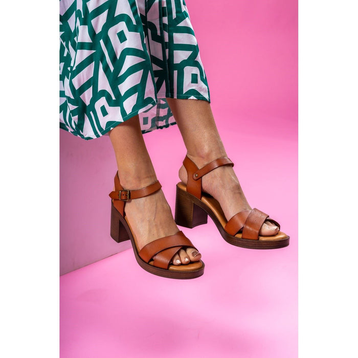 Hush Puppies Georgia Leather Women's Tan Heels