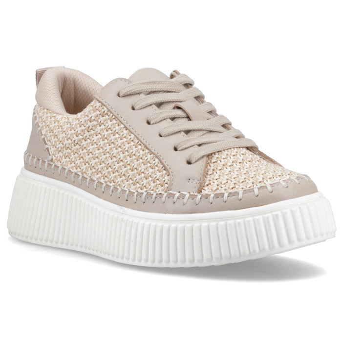 Hush Puppies Haisley Woven Textile Women's Taupe Standard Trainers
