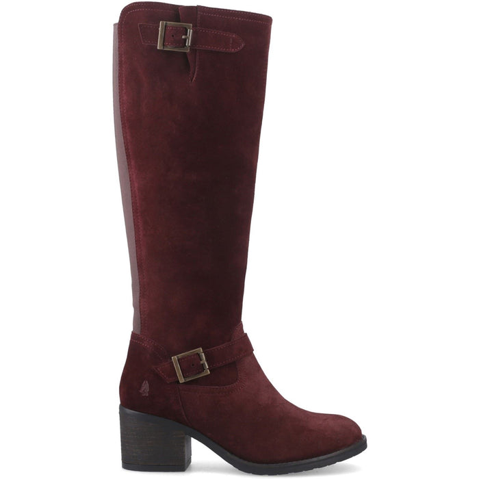 Hush Puppies Heidi Leather Women's Bordeaux Heeled Knee High Boots