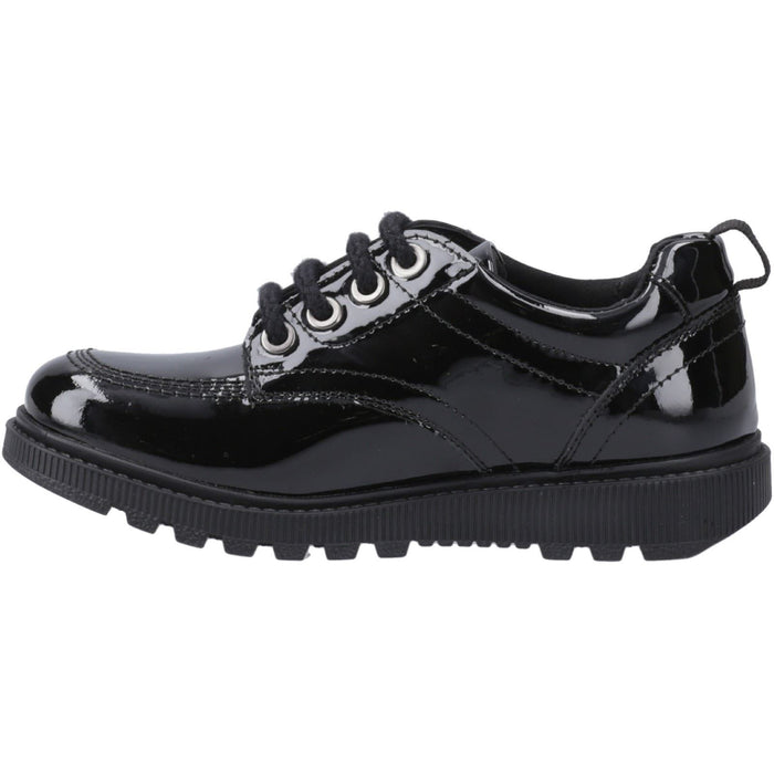 Hush Puppies Keeley Patent Leather Youth Black Lace-Up Shoes