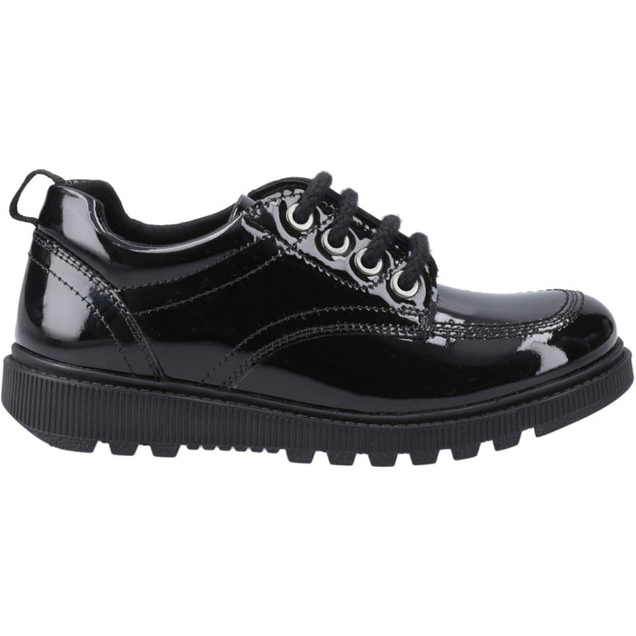 Hush Puppies Keeley Patent Leather Youth Black Lace-Up Shoes