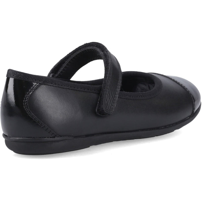 Hush Puppies Lottie Ballerina Jnr Leather Black Shoes
