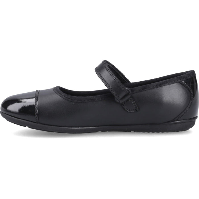 Hush Puppies Lottie Ballerina Jnr Leather Black Shoes