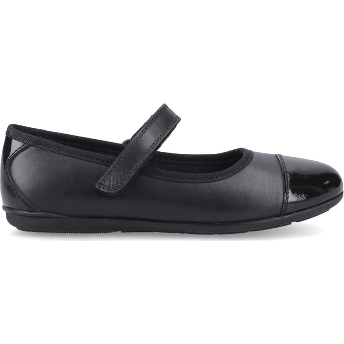 Hush Puppies Lottie Ballerina Jnr Leather Black Shoes