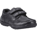 Hush Puppies Maddox Touch Fastening Leather Youth Black Shoes