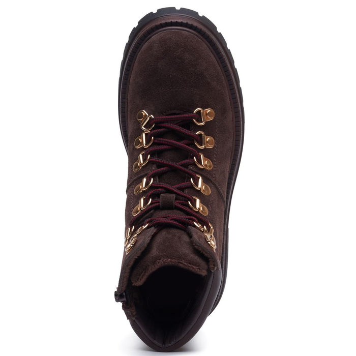 Hush Puppies Robyn Hiker Suede Women's Chocolate Heeled Ankle Boots