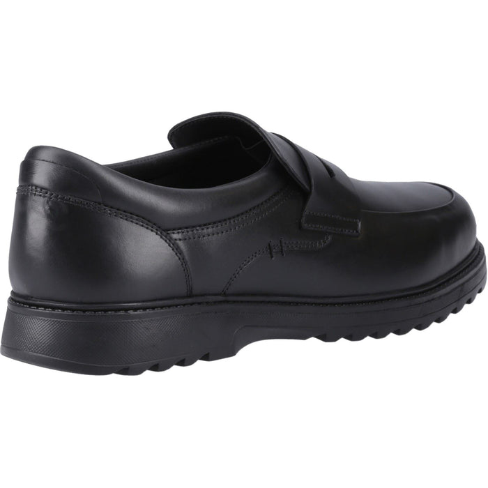 Hush Puppies Rocco Leather Youth Black Loafers