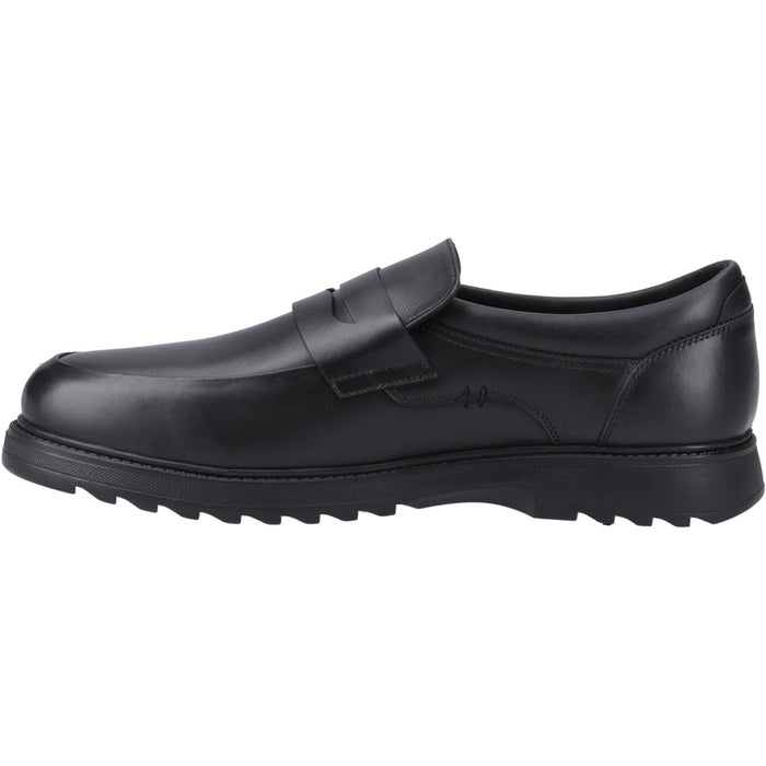 Hush Puppies Rocco Leather Youth Black Loafers