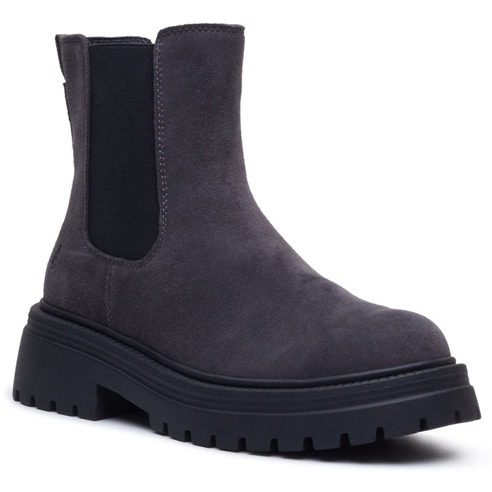 Hush Puppies Rose Chelsea Leather Women's Charcoal Heeled Boots