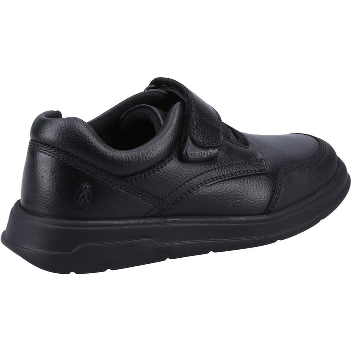 Hush Puppies Rowan Leather Youth Boy's Black Lace-Up Shoes