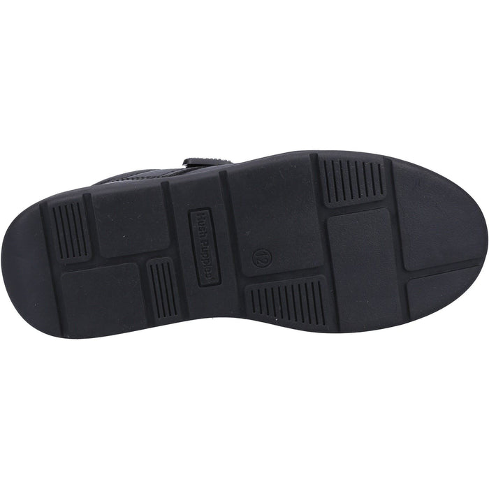 Hush Puppies Rowan Leather Youth Boy's Black Lace-Up Shoes