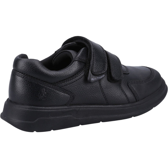 Hush Puppies Ryan Leather Youth Black Shoes