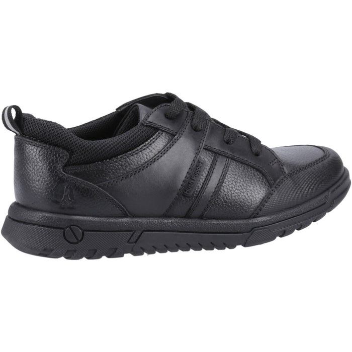 Hush Puppies Steven Leather Youth Black Lace-Up Shoes