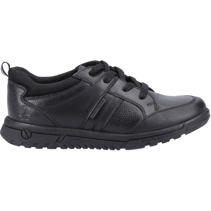 Hush Puppies Steven Leather Youth Black Lace-Up Shoes