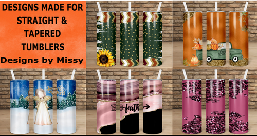 (Instant Print) Digital Download -  All 5 designs for straight and tapered tumblers  - made for our blanks