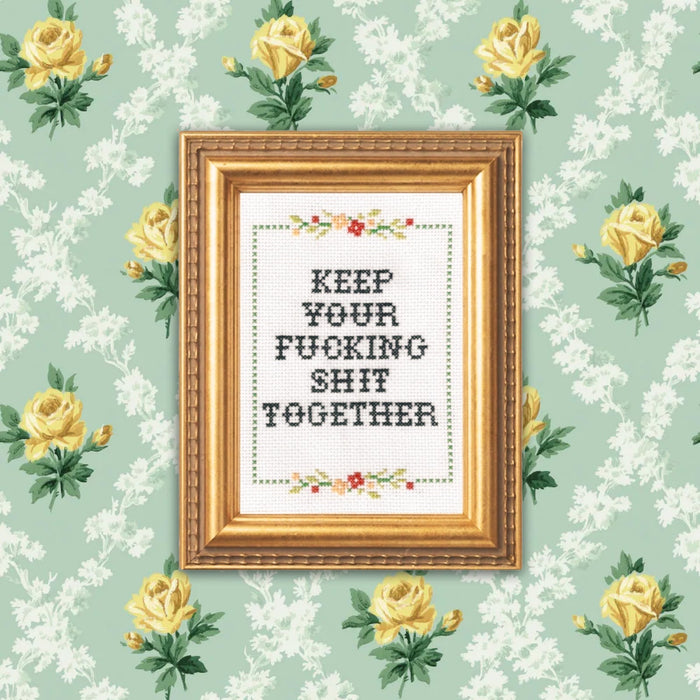 Keep Your F*cking Shit Together: Deluxe Cross - Stitch Kit - bubblegum market