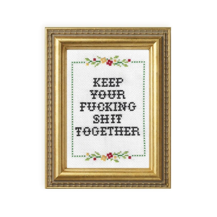 Keep Your F*cking Shit Together: Deluxe Cross - Stitch Kit - bubblegum market