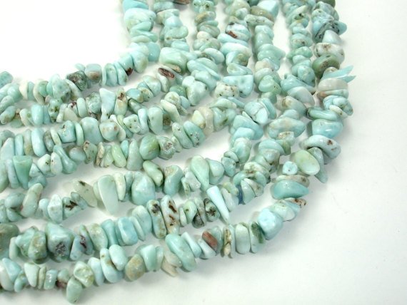 Larimar Beads, Chips, Approx 4-9mm-BeadBasic