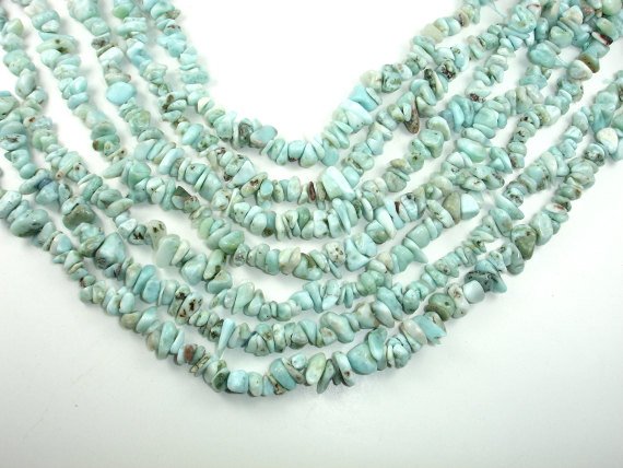 Larimar Beads, Chips, Approx 4-9mm-BeadBasic