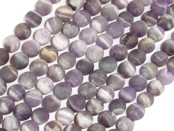 Matte Amethyst Beads, Matte Dog Tooth Amethyst, Round, 8mm-BeadBasic