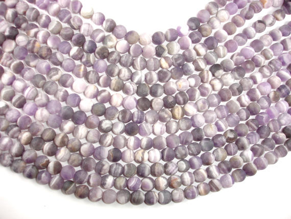 Matte Amethyst Beads, Matte Dog Tooth Amethyst, Round, 8mm-BeadBasic