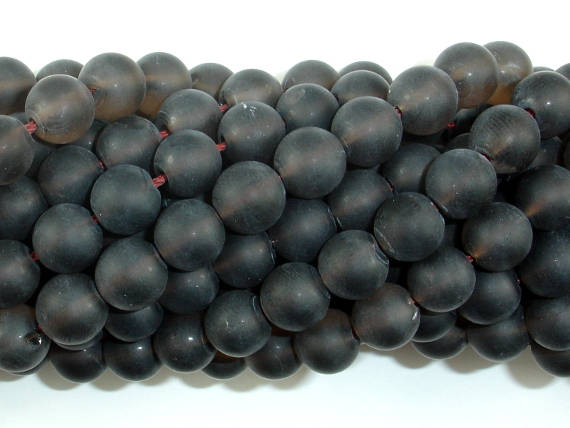 Matte Smoky Quartz Beads, 8mm Round Beads-BeadBasic