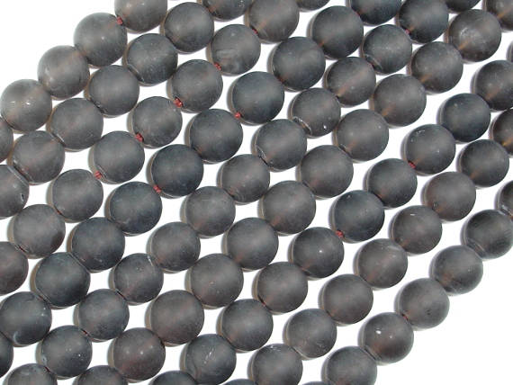 Matte Smoky Quartz Beads, 8mm Round Beads-BeadBasic