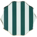 Mint & Green Holiday Stripes Paper Dinner Plates 10.5" - bubblegum market