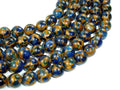 Mosaic Stone Beads- Dark Blue, 10mm Round Beads-BeadBasic