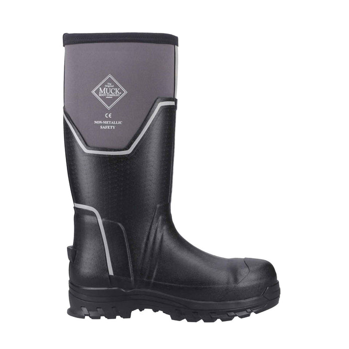 Muck Boots Grit S5 Rubber Men's Black/Grey Wellington Boots