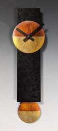 Narrow Black and Copper Pendulum Clock