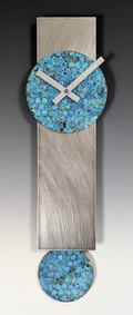 Narrow Steel and Verdi Pendulum Clock