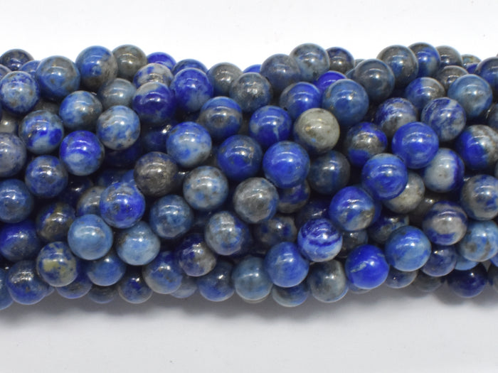 Natural Lapis Lazuli, Blue 6mm Round Beads-BeadBasic