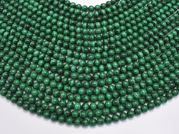 Natural Malachite Beads, 6mm Green Round Beads-BeadBasic
