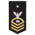 Navy E8 FEMALE Rating Badge: MN Mineman - seaworthy gold on blue