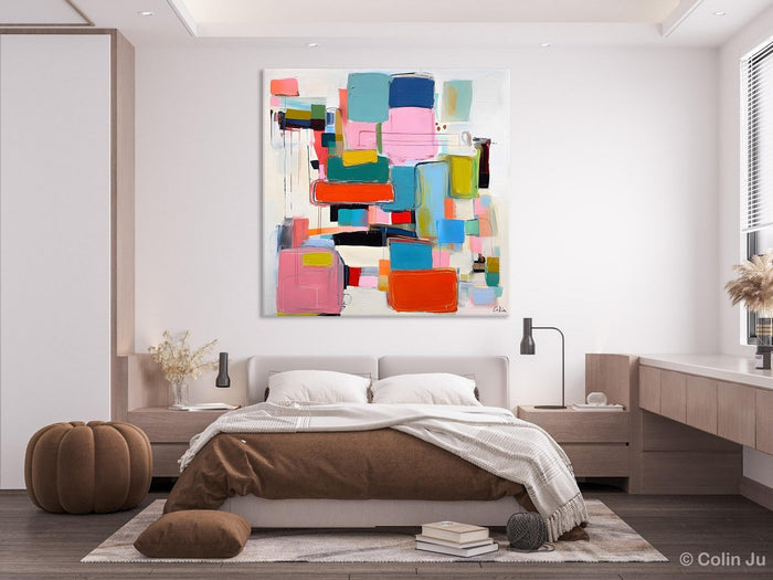 Original Abstract Wall Art, Geometric Modern Acrylic Art, Large Abstract Art for Bedroom, Modern Canvas Paintings, Contemporary Canvas Art-Paintingforhome