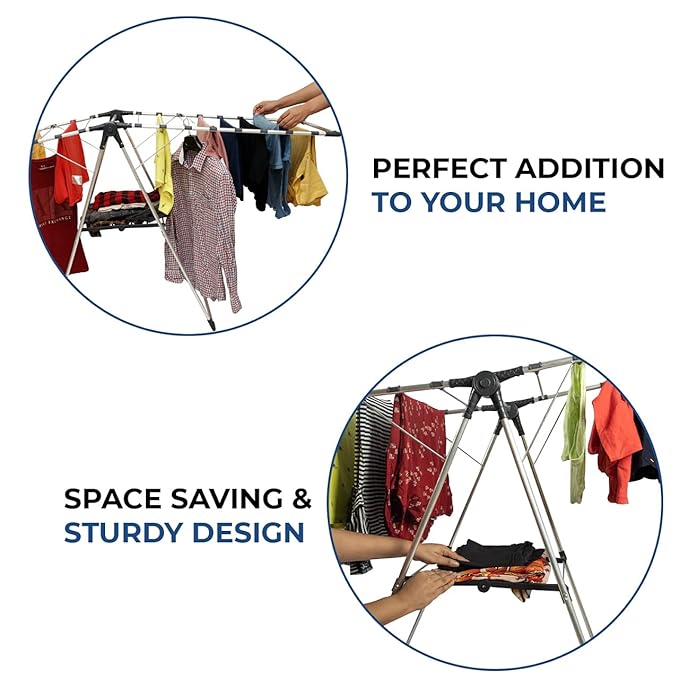 Perilla Butterfly Shaped Cloth Drying Rack with Shoe Drying Space (Mega)