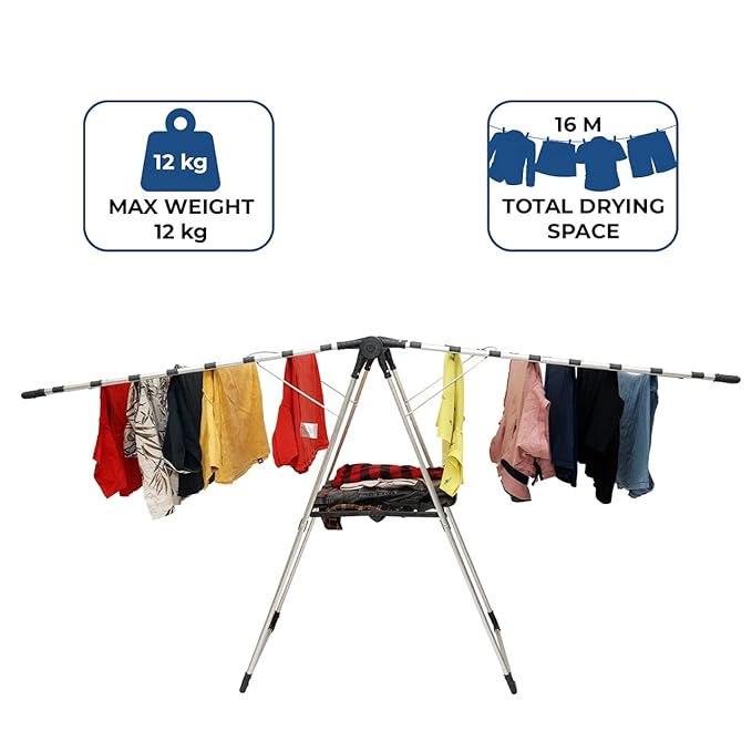 Perilla Butterfly Shaped Cloth Drying Rack with Shoe Drying Space (Mega)