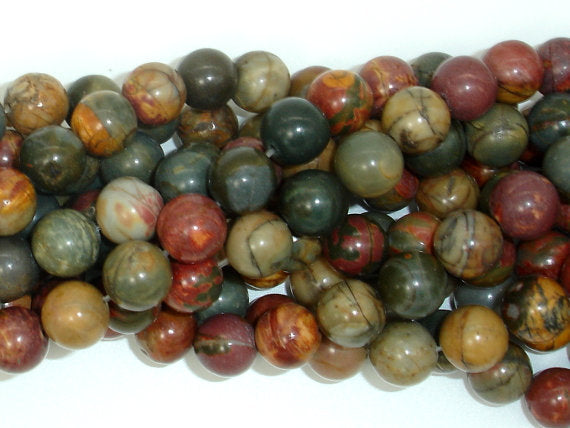 Picasso Jasper Beads, 10mm Round Beads-BeadBasic