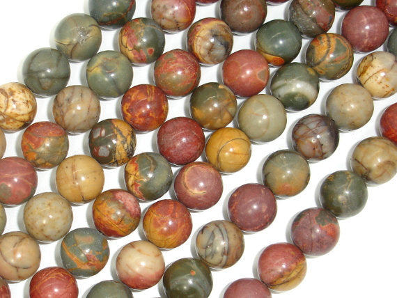Picasso Jasper Beads, 10mm Round Beads-BeadBasic