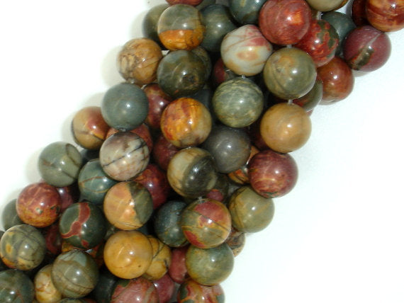 Picasso Jasper Beads, 10mm Round Beads-BeadBasic
