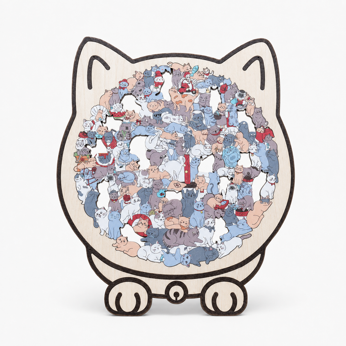 Purrzzle – 135-Piece Cat-Shaped Wooden Jigsaw Puzzle